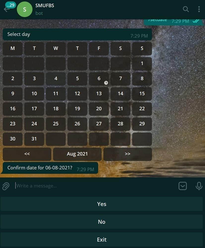 calendar inteface