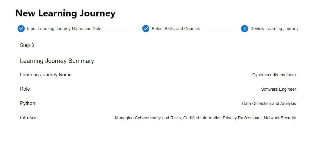 create learning journey form